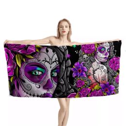 Day of The Dead Gothic Skull Beach Towel Super Quick-drying Soft Bath Towel for Girls Women Kids Gift Home Bathroom Travel Towel