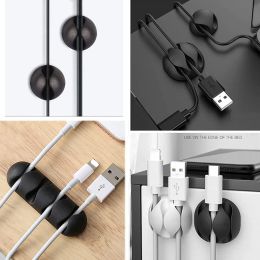 10 pcs Cable Organiser USB Cable Management Winder Desktop Tidy For Headphone Phone charging cable wire Organiser