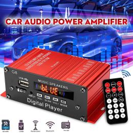 Amplifier 12V 200W 2CH Mini Digital bluetooth HIFI Audio Power Amplifier Car Audio Amplificador Stereo Amplifiers FM Radio USB W/Remote