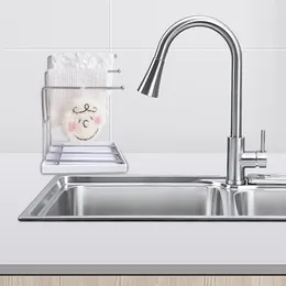 Kitchen Storage Sink Organiser Dishcloth Shelf Stainless Steel Brush Soap Holder Sponge For Bathroom Countertop