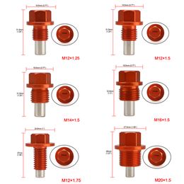 7075-T6 Aluminium Alloy Magnetic Oil Drain Plug M12X1.5 M12X1.25 M12X1.75 M14X1.5 M16X1.5 M20X1.5 Oil Sump Nut