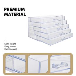 Storage Nail Box Acrylic Drawers Makeup Organizer Tools Accessories Container Display Products Transparent Jewelry Clear Case