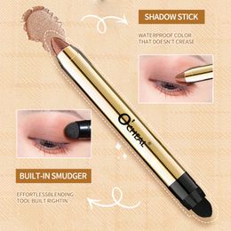 OCHEAL Waterproof Bling Dual Head Gradient Velvet Eye Makeup Shadow Stick Mix Glitter Matte Eyeshadow Pallete Pen Shadow