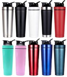 Shake cup 750ml vacuum insulated mug 304 stainless steel sports thermos protein milk coffee cup shaker bottle with lid4237666