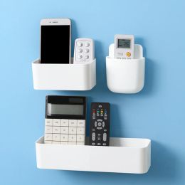 Remote Control Wall Mounted Storage Rack Wall Hanging Cell Phone Storage Box Hanging Shelf Organiser Sundries Storage Basket