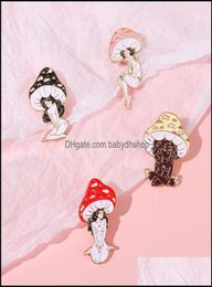 Cartoon Accessories Products Baby Kids Maternity Mushroom Lady Enamel Pins Custom Girls And Plant Brooches Lapel Badges Nature Art8441297