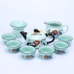 Teaware Sets Tang Fang Tea Set 10 Piece Celadon Dragon Mouth Pot Ceramic