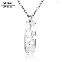 Chains Street Hip-hop Personality Titanium Steel Floor Empty Necklace Men And Women Pendant Pendants Trend