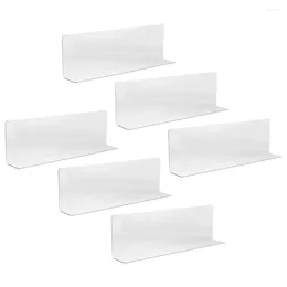 Hooks 6 PCS Pet Supermarket Sorting Baffle Book Shelves Clear Closet Dividers Plastic Organizer