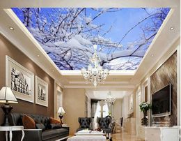 Wallpapers 3d Customised Wallpaper Home Decoration Sky Spring Snow Forest Landscape Ceilings Murals Ceiling