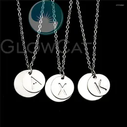 Pendant Necklaces Letter Design Capital Initial Necklace Women Men Jewellery Silver Colour Stainless Steel Alphabet