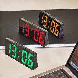 LED Digital Alarm Clock Voice Control Teperature Snooze Night Mode Electronic Desktop Table Clock Watch Large Screen Home Decor