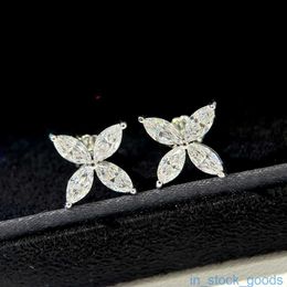 Top Grade Luxury Tifanccy Brand Designer Earring S925 Silver Clover Earrings for Women Pure Silver Horse Flower High Quality Designers Jewellery