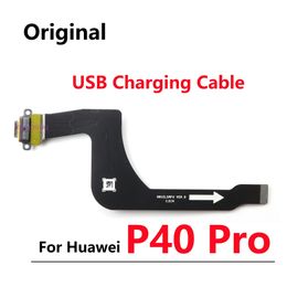 Original New For Huawei P40 Pro Microphone Sim Card Tray Holder Board USB Charging Dock Flat Cable Connector Flexible Ribbon