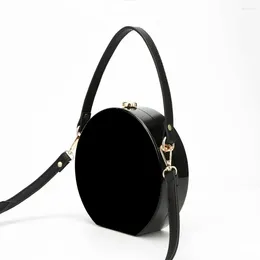 Evening Bags 2024 Brand Acrylic Bag Mini Round Messenger For Girls Casual Black Cross Body Shoulder Women Small Female Zipper
