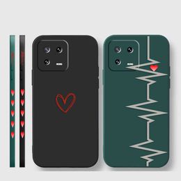 Case For Xiaomi PCOO F3 F4 F5 M3 M4 M5 X3 X4 X5 MIX 3 4 Black Shark 4 GT Pro 4G 5G Case Funda Shell Capa Simple Luxury Love Line