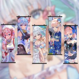 Print HD Poster Anime Canvas Painting Sangonomiya Kokomi Wall Art Ganyu Picture Home Decor Genshin Impact Mural Hanging Scrolls