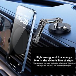 Magnetic Car Phone Holder for Tesla Model 3/Y/X/S 360 Degree Rotate Alloy Foldable Mobile Phone Stand Air Vent Magnet Mount K2P3