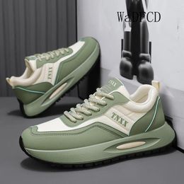 Casual Shoes Chunky Sneakers Men Designer Harajuku Running Fashion Microfiber Leather Upper Height Increased Flat Platform