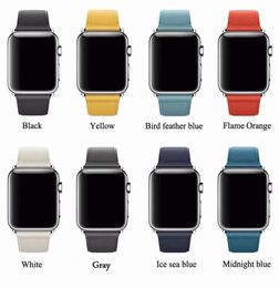 Fashion Pure Colour Leather strap for apple watch series 4321 4044mm Strap Replacement Wrist bracelet for iWatch 42 38mm1574110