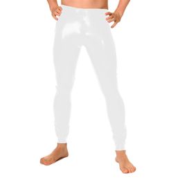 Mens PVC Leather Skinny Pants Faux Latex Look Trousers Slim Wraps Tights Hip Leggings Party Clubwear Sports Casual Pants S-7XL