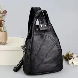 Backpack Multifunctional Women's Fashion Ladies Anti-theft Solid Color High Quality PU Leather Shoulder Bag