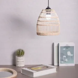 Decorative Plates Lampshade Table Lamp Cover Rattans-Woven Shade For Pendant Light Hanging Lampshades Restaurant Home Decors