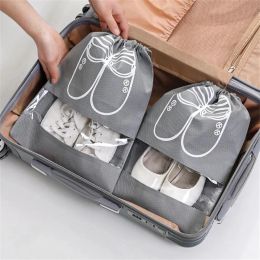4pcs Shoes Storage Bag Non-Woven Travel Portable Pull Rope Pocket Makeup or Clothing Classified Organiser for Men and Women
