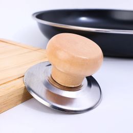 4/1Pcs Pot Cover Handles Kitchen Cookware Frying Pan Lid Wooden Handle Durable Anti Scalding Pot Lid Knob Kitchen Accessories