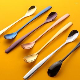 Spoons 4pcs/set Stainless Steel Coffee Spoon Creative Long Handle Stirring Ice Cute Dessert Mini Seasoning Small