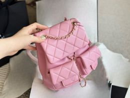 Hot Selling Small Fashion PU Leather Pink Ladies Bags Girls Back Pack Bag Woman Backpack With Plaid