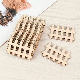 20/40pcs Laser Cut Wooden Fence Embellishment Blanks Wood Ornaments DIY Unfinished Garden Fence Crafts Wedding Party Decoration