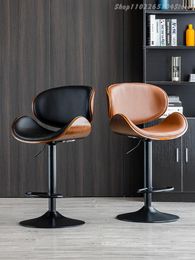 Domestic Bar Chair Leather Lift Rotating Bar Chair Modern Simple Stool Front Desk Back Chair Light Luxury Bar Chair