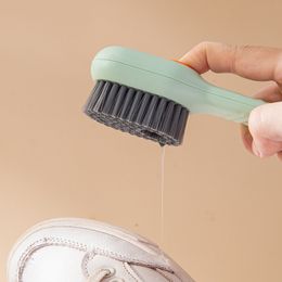 Automatic Liquid Dispensing Brush Soft-Bristled Shoe Brush Long Handle Fast Foaming Multifunctional Clothes Housecleaning Tools