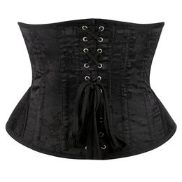 Waist Trainer Corsets Sexy Bustiers Embroidery 14 Steel Boned Underbust Gothic Corset Modeling Strap Curve Workout Shaper Belt