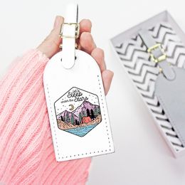 And So The Adventure Begins Print Pu Leather Luggage Tag Suitcase Identifier Label Baggage Boarding Tags Travel Accessorie Gifts