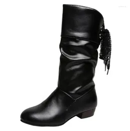 Boots Women's High Bow Knight Female Winter Women White Stretch Sexy Fashion Shoes Classic Black