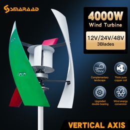 Newly Upgraded 4KW 24V 48V Vertical Axis Maglev Low-Speed Wind Turbine With Free Energy And Low Noise For Household Use 220V