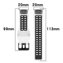 Two-color Silicone Strap For Garmin Fenix7S/6S/5S 20mm Breathable Wrist Strap Soft Smart Watch Band For Garmin Fenix 7S 6S 5S