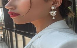 Elegant Gold Color Imitation Pearl Drop Earrings Statement For Women Party Jewelry Korean Design MG381 Dangle Chandelier9472996