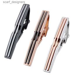 Tie Clips HAWSON Classic Black Gun Clamp Shirt Tie Bar Necktie Clip Pins for Men Wholesale Available Y240411