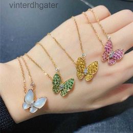 High End Vancelfe Brand Designer Necklace Butterfly Necklace 925 Pure Silver Plated 18k Gold Diamond Yellow Trendy Designer Brand Jewellery