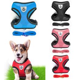 Dog Collars Breathable Small Pet Harness and Leash Set Puppy Cat Vest Harnesses Collar For Chihuahua Pug Bulldog Kitten arnes perr5210804