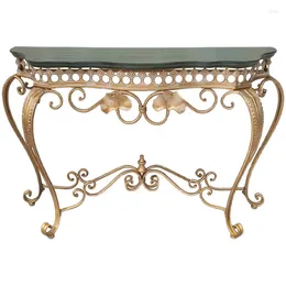 Decorative Plates Closed Table Metal Iron Art Entrance Cabinet European Retro Foyer Desk Console