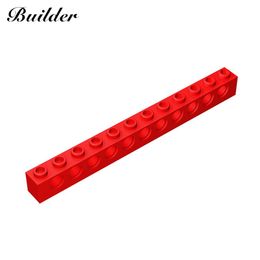 Little Builder 3895 Building Block DIY Assembles Particles MOC Technology 1x12 Perforated Brick 11 Holes 10pcs Toys for Children