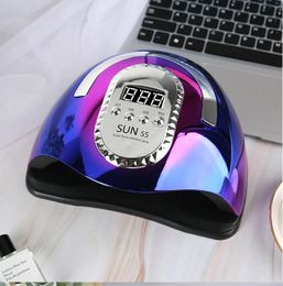 MAX UV LED Nail Lamp for Manicure Gel Polish Drying Machine with Large LCD Touch 66LEDS Smart Dryer Sun S5 240401