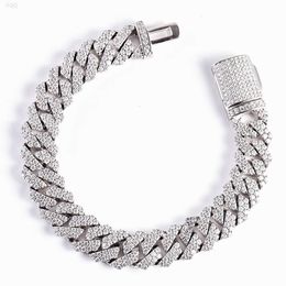 2024 12mm 7/8/9inches Cuban Chain Bracelet Iced Out Micro Pave Miami Link Chain Choker Necklace Hip Hop Jewellery