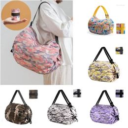 Storage Bags Big Folding Shopping Bag Organizer Pouch Shoulder Handbag Makeup Reusable Travel Beach Grocery Pocket