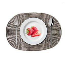 Table Mats Heat Insulation Coasters Elegant Woven Cotton Yarn Placemats Ellipse Design Protectors For Home Kitchen Minimalist Dining