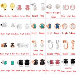 fahmi 2022 925 sterling silver cute bear earrings fashion classic perforated earrings Jewellery manufacturer whole9182726